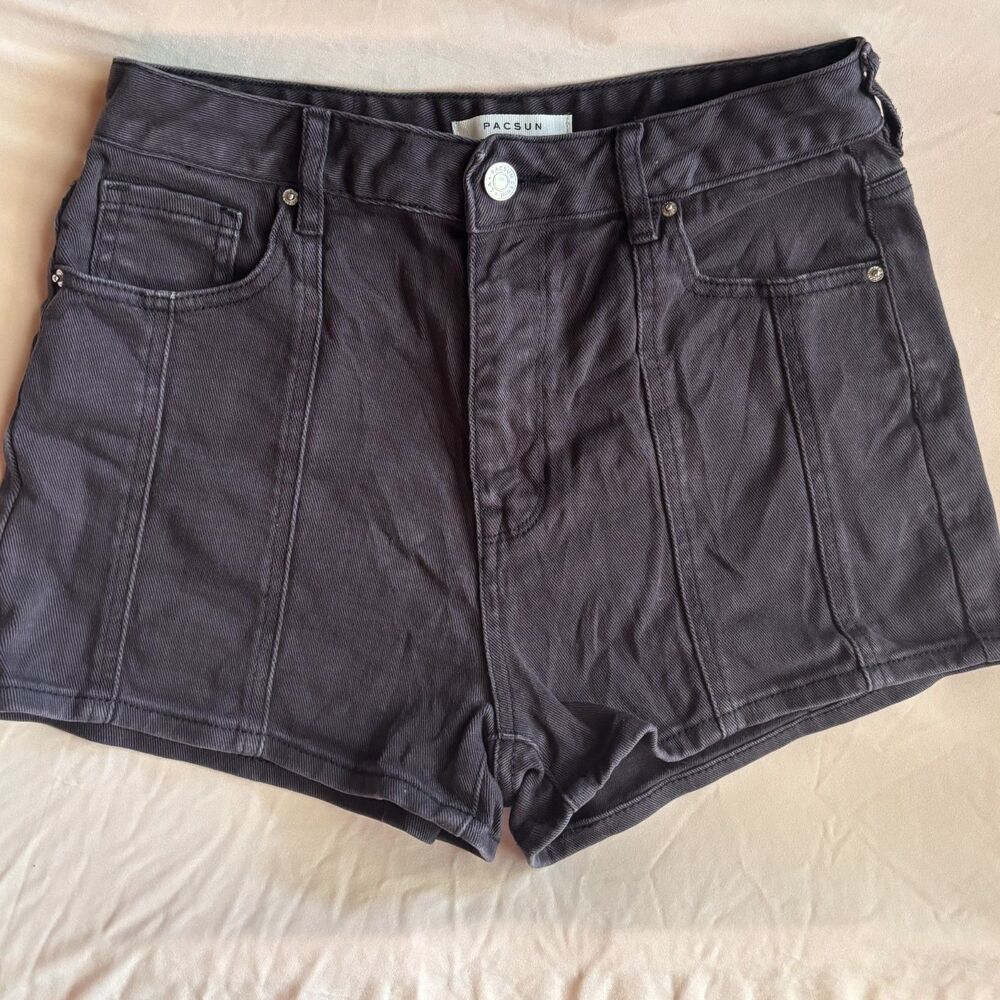 PacSun High Rise Jean Shorts Black Stretch Size 27